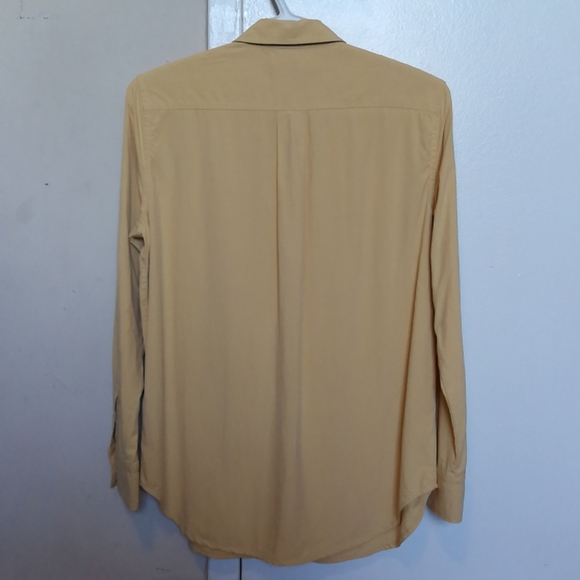 Everlane Buttetr Yellow The Washable Clean 100% Silk Shirt,US 0 - Picture 3 of 9